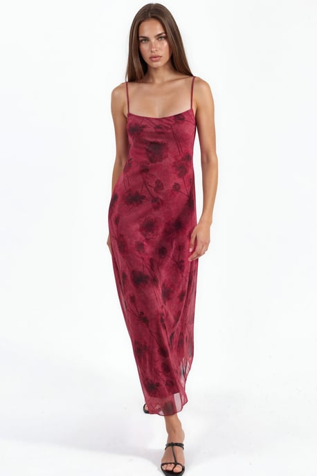 Blumenmuster Tüll Maxikleid - Image 5