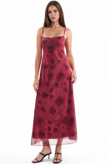 Blumenmuster Tüll Maxikleid - Image 6