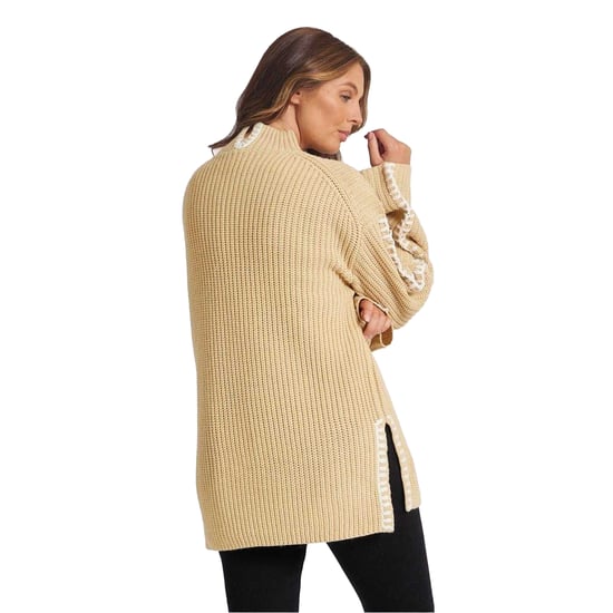Be You - Pullover für Damen, Kontrastnähte (Beige) - Image 3