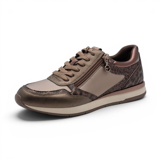 Tamaris Damen Taupe Kunstleder-Mode-Schnürschuhe – 23613-46 - Image 4