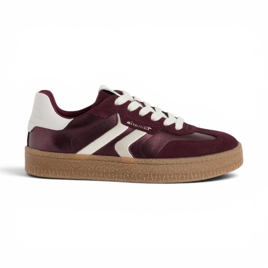 Tamaris Damen bordeauxrote Leder-Sneakerschuhe – 23723-44 - Image 1