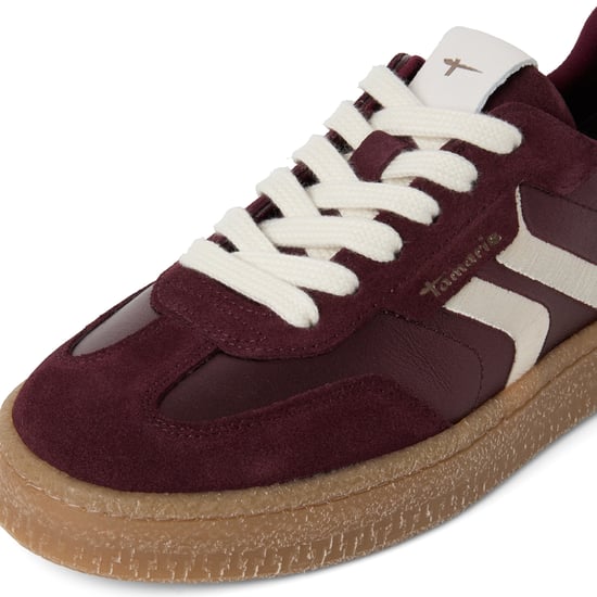 Tamaris Damen bordeauxrote Leder-Sneakerschuhe – 23723-44 - Image 6