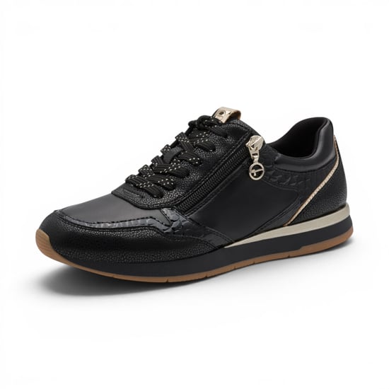 Tamaris Damen Schnürschuhe aus Kunstleder, Fashion-Look, Modell 23613-46 - Schwarz - Image 3