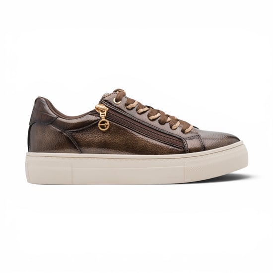 Tamaris Damen braune Kunstleder-Fashion-Schnürschuhe - Image 1