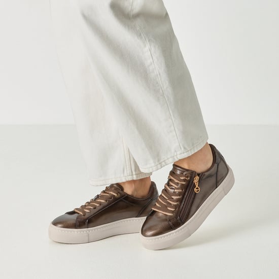 Tamaris Damen braune Kunstleder-Fashion-Schnürschuhe - Image 6