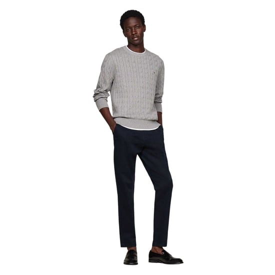 Tommy Hilfiger - Pullover für Herren, Rundhalsausschnitt, Baumwolle (Mittelgrau) - Image 4