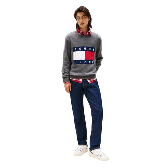 Tommy Jeans - Pullover für Herren, Rundhalsausschnitt (Schwarz meliert) - Image 4