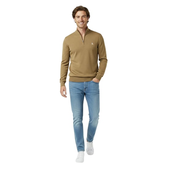 Jack Wills - Pullover für Herren, Weiter Stehkragen (Hellbraun) - Image 1