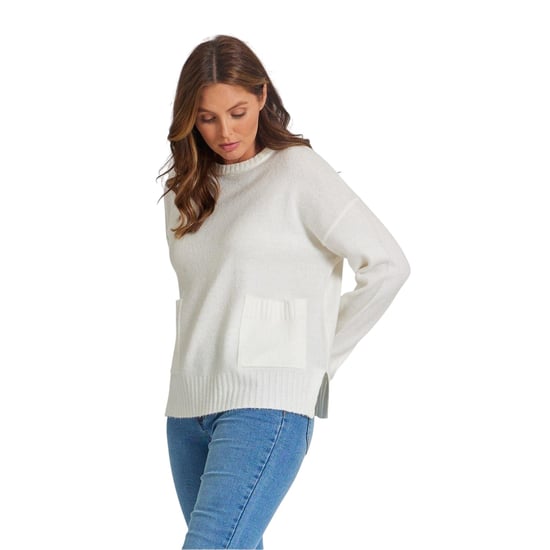 Be You - Pullover Top für Damen, Rundhalsausschnitt (Cremefarbe) - Image 1