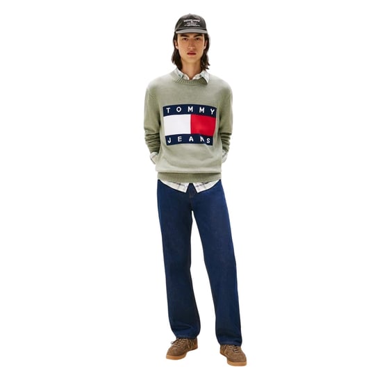 Tommy Jeans - Pullover für Herren, Rundhalsausschnitt (Salbeigrün) - Image 4