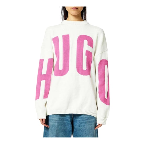 Hugo - Pullover für Damen, Rundhalsausschnitt, leger, Langärmlig (Natürlich) - Image 3