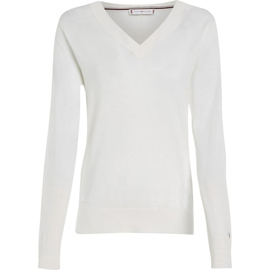 Tommy Hilfiger - Pullover Top für Damen, V-Ausschnitt, Baumwolle (Ecru) - Image 2