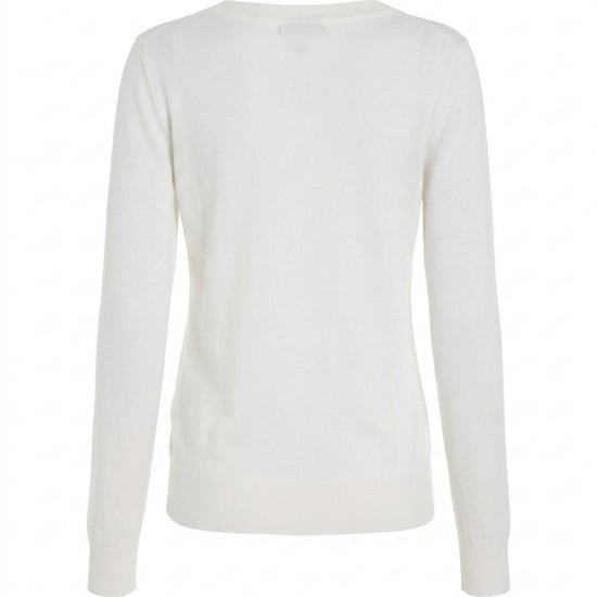 Tommy Hilfiger - Pullover Top für Damen, V-Ausschnitt, Baumwolle (Ecru) - Image 3