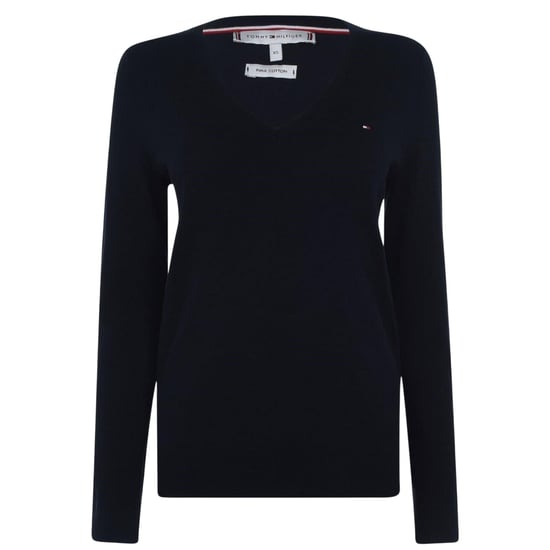 Tommy Hilfiger - Pullover Top für Damen, V-Ausschnitt, Baumwolle (Marine) - Image 2