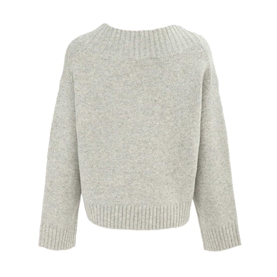 Miso - Pullover für Damen, V-Ausschnitt, Jerseyware (Grau) - Image 2