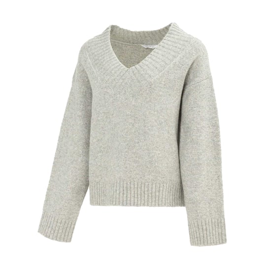 Miso - Pullover für Damen, V-Ausschnitt, Jerseyware (Grau) - Image 3