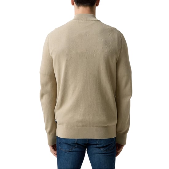 Boss - "Ebrando-P" Pullover für Herren, mit halbem Reißverschluss, Jerseyware (Hellbeige) - Image 5