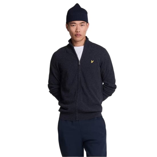 Lyle & Scott - Pullover Top für Herren, Reißverschluss, gerippt, Langärmlig (Marineblau Marl) - Image 3