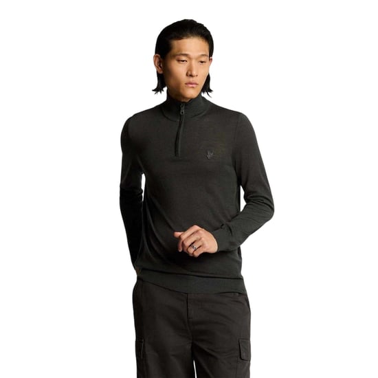 Lyle & Scott - Pullover für Herren, mit kurzem Reißverschluss, Merinowolle (Grau) - Image 1