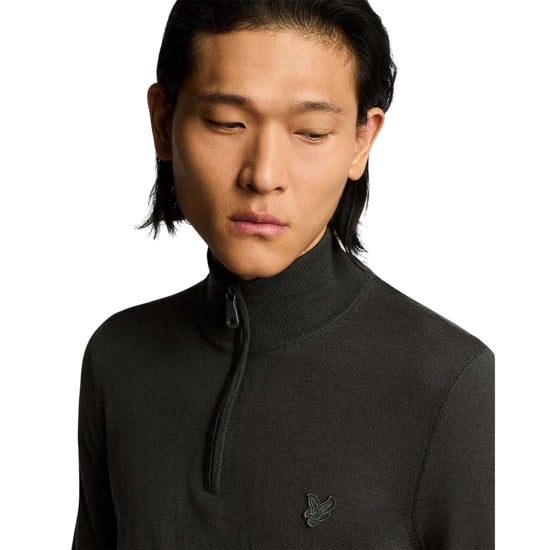 Lyle & Scott - Pullover für Herren, mit kurzem Reißverschluss, Merinowolle (Grau) - Image 4
