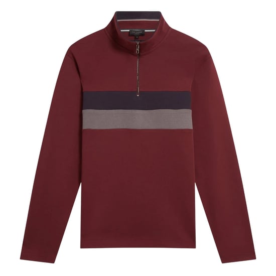 Ted Baker - Fleece-Oberteil für Herren, mit kurzem Reißverschluss (Ochsenblutrot) - Image 1