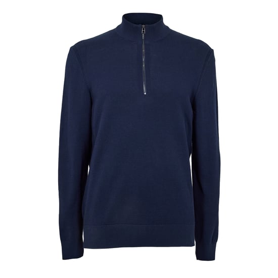 Boss - "Ebrando-P" Pullover für Herren, mit halbem Reißverschluss, Jerseyware (Dunkelblau) - Image 1