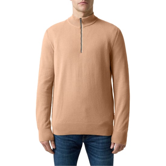 Boss - "Ebrando-P" Pullover für Herren, mit halbem Reißverschluss, Jerseyware (Mittelbeige) - Image 1