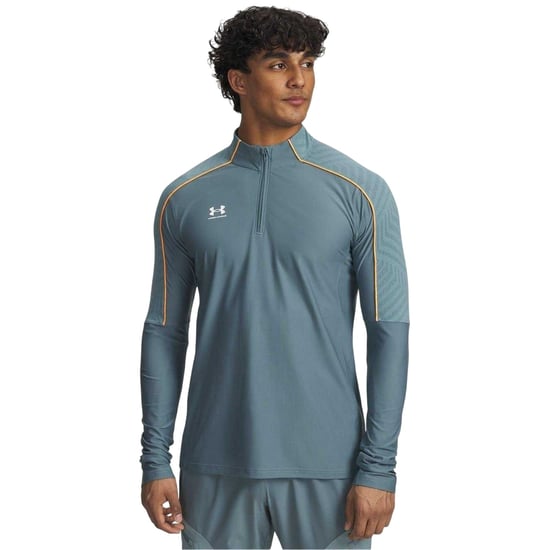 Under Armour - "Challenger Pro" Midlayer für Herren, mit kurzem Reißverschluss (Grau/Orange) - Image 1