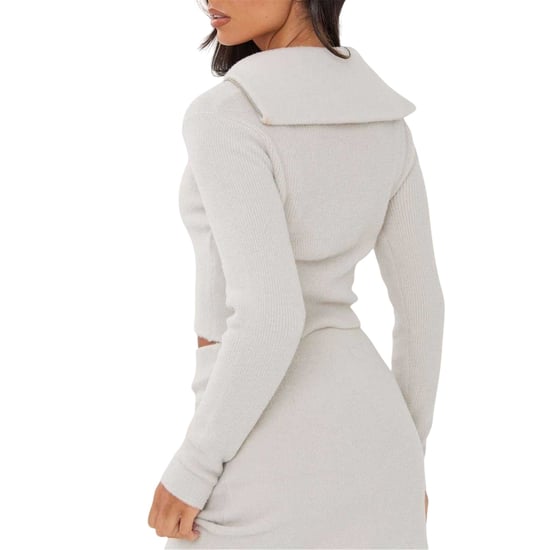 I Saw It First - Pullover für Damen, Reißverschluss, gerippt (Grau) - Image 3