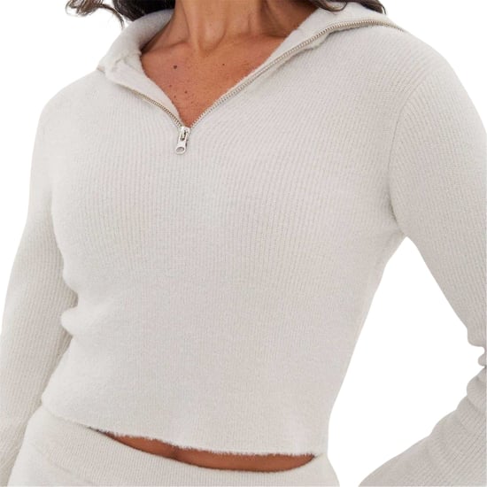 I Saw It First - Pullover für Damen, Reißverschluss, gerippt (Grau) - Image 4
