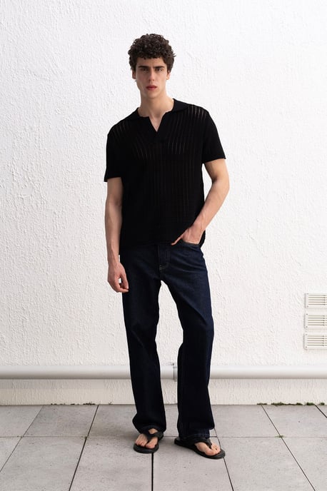 Herren Baumwoll V-Ausschnitt T-Shirt - Image 3