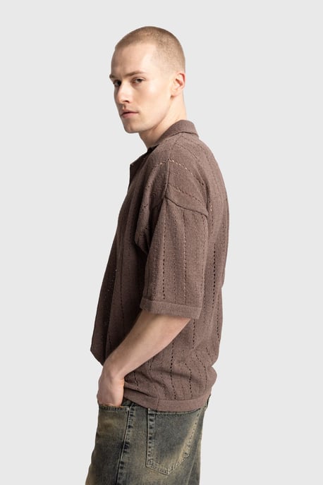 Herren Relaxed Baumwolle Struktur Polo T-Shirt - Image 4