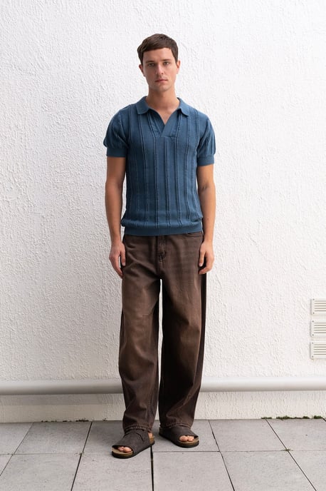 Herren-Polo-T-Shirt aus Baumwolle mit Struktur - Image 3