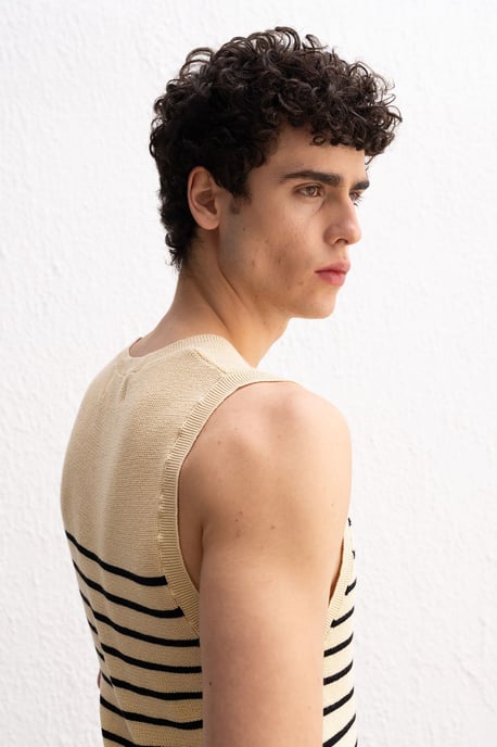 Herren Slim Fit Gestreiftes Tanktop - Image 2
