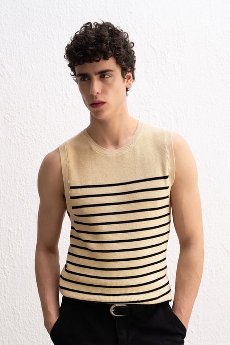 Herren Slim Fit Gestreiftes Tanktop - Image 3