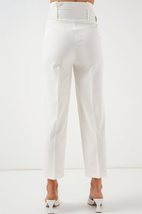 Knöchellange Gerade Hose mit Schleife - Image 6