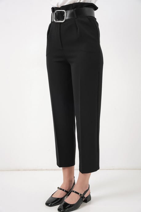 Knöchellange Gerade Hose mit Schleife - Image 2