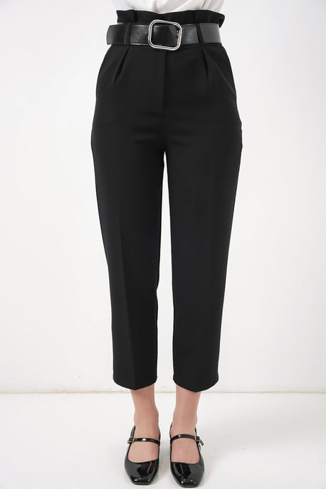Knöchellange Gerade Hose mit Schleife - Image 4