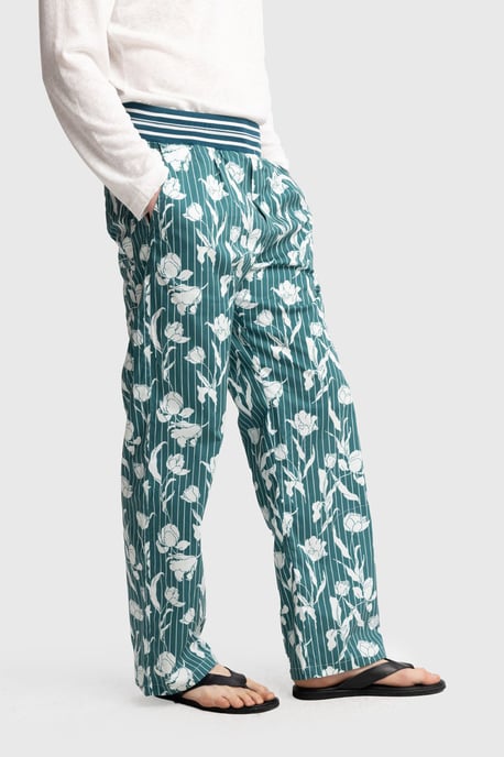 Herren Baumwoll Blumenmuster Strickhose - Image 2