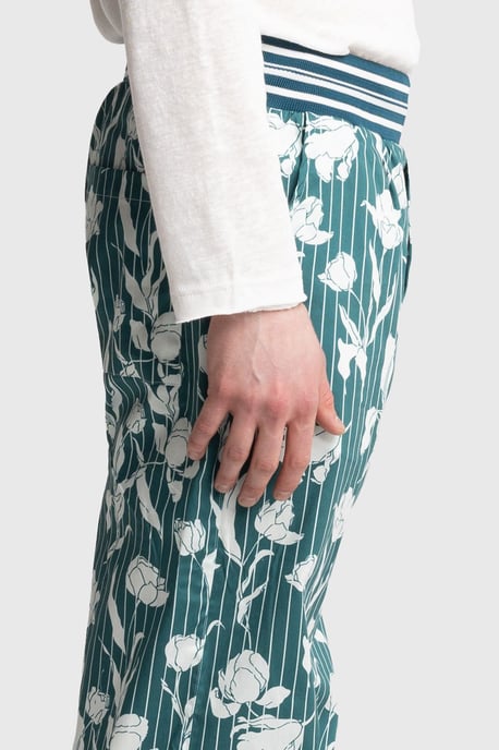 Herren Baumwoll Blumenmuster Strickhose - Image 3