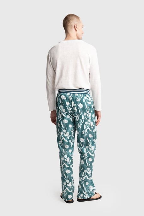 Herren Baumwoll Blumenmuster Strickhose - Image 4