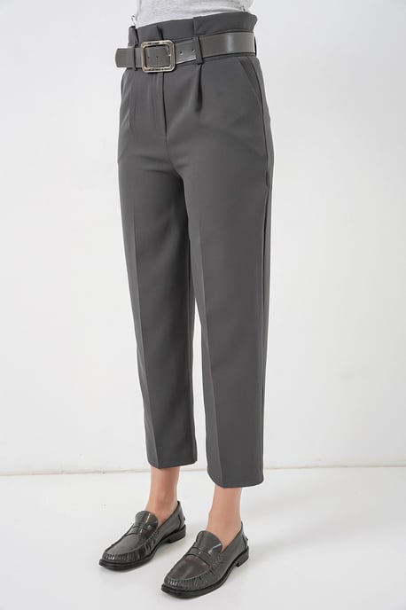Knöchellange Gerade Hose mit Schleife - Image 4