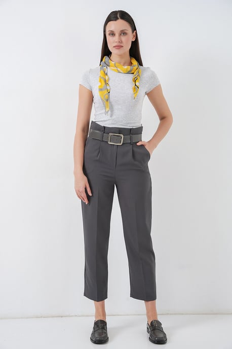 Knöchellange Gerade Hose mit Schleife - Image 5