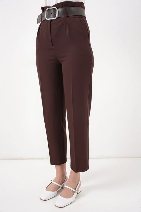 Knöchellange Gerade Hose mit Schleife - Image 2