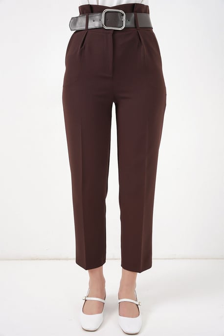 Knöchellange Gerade Hose mit Schleife - Image 4
