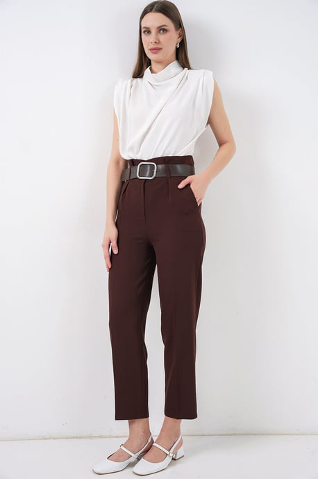 Knöchellange Gerade Hose mit Schleife - Image 5