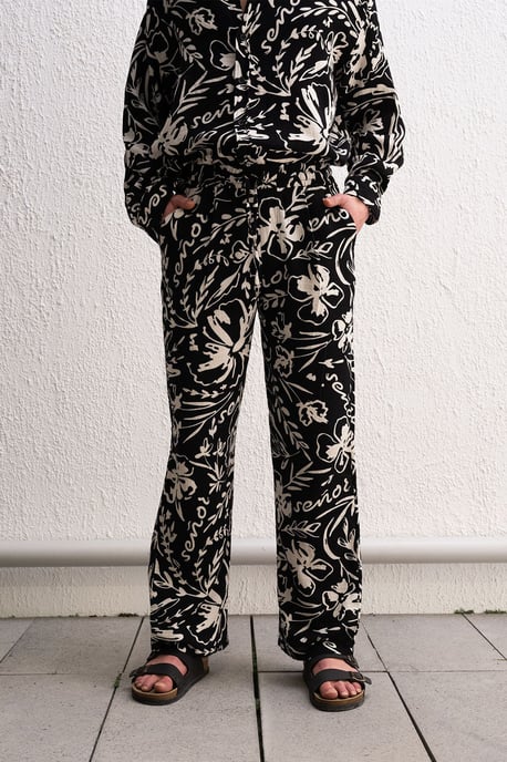 Herren Baumwoll Blumenmuster Strickhose - Image 2