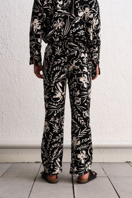 Herren Baumwoll Blumenmuster Strickhose - Image 3
