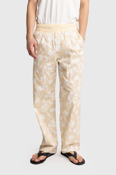 Herren Baumwoll Blumenmuster Strickhose - Image 1