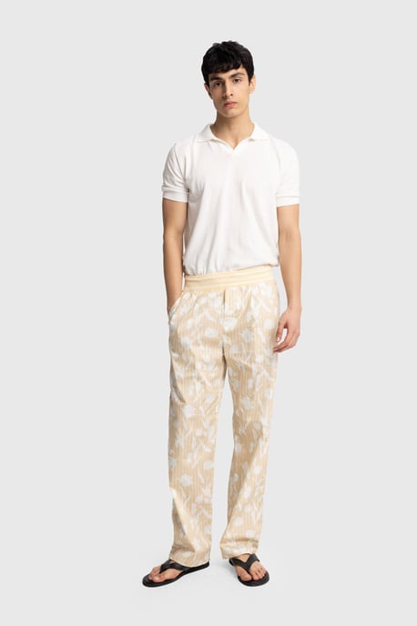 Herren Baumwoll Blumenmuster Strickhose - Image 2